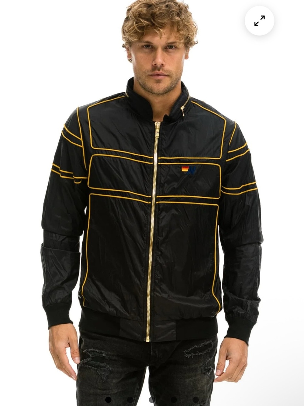 Aviator Nation Black Racer Jacket Unisex Bomber Style Full Zip